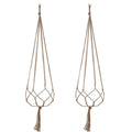 4 pack Hemp Rope Plant Hanger Hanging Planter 47.2 Inch for Plant Pot, Without Pot and Plant (Light Brown-Hemp)
