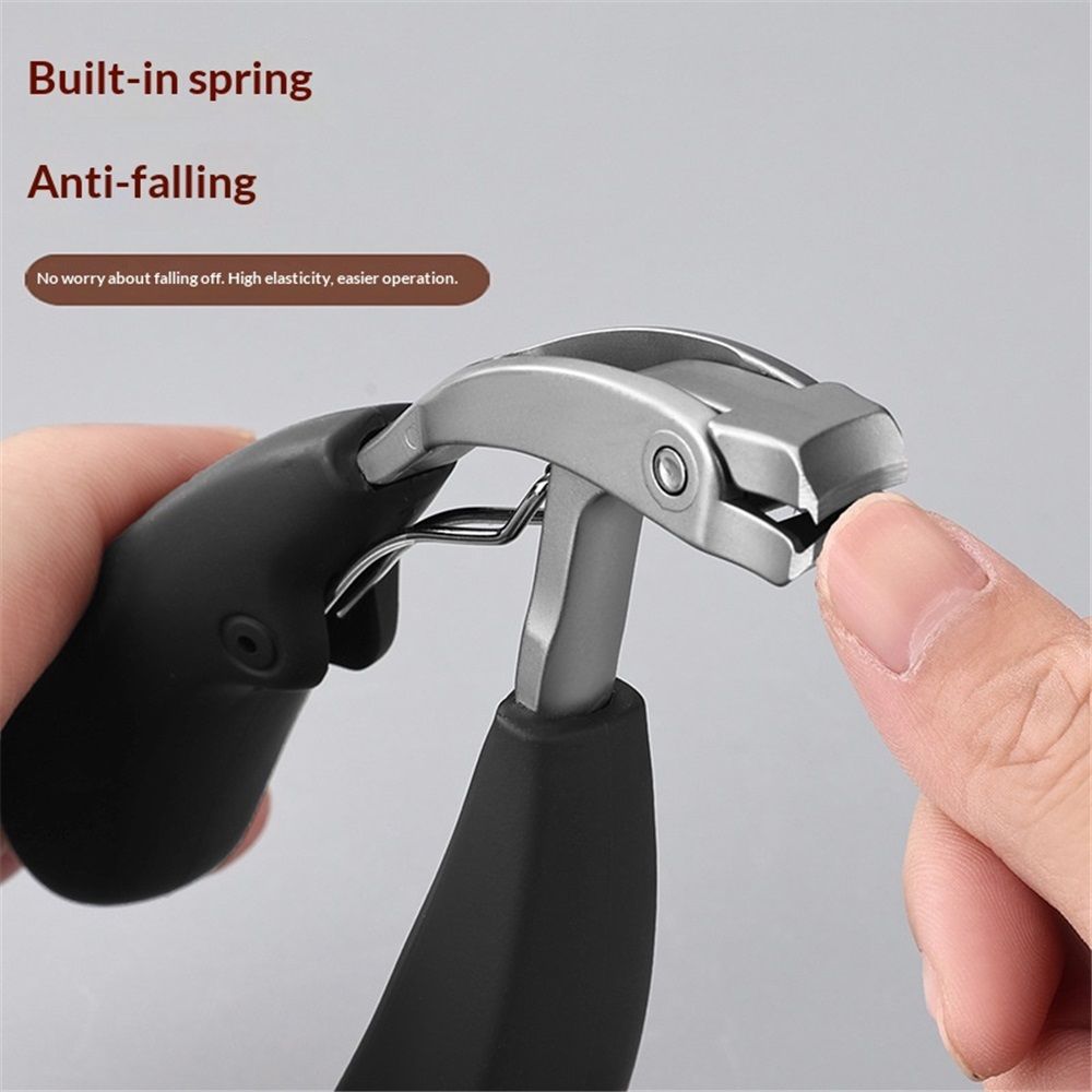 1Pcs Stainless Steel Toenail Clippers Safe Slanted Nail Clippers Cutters Scissors with Handle Professional Curved Blade Grooming Tool for Seniors