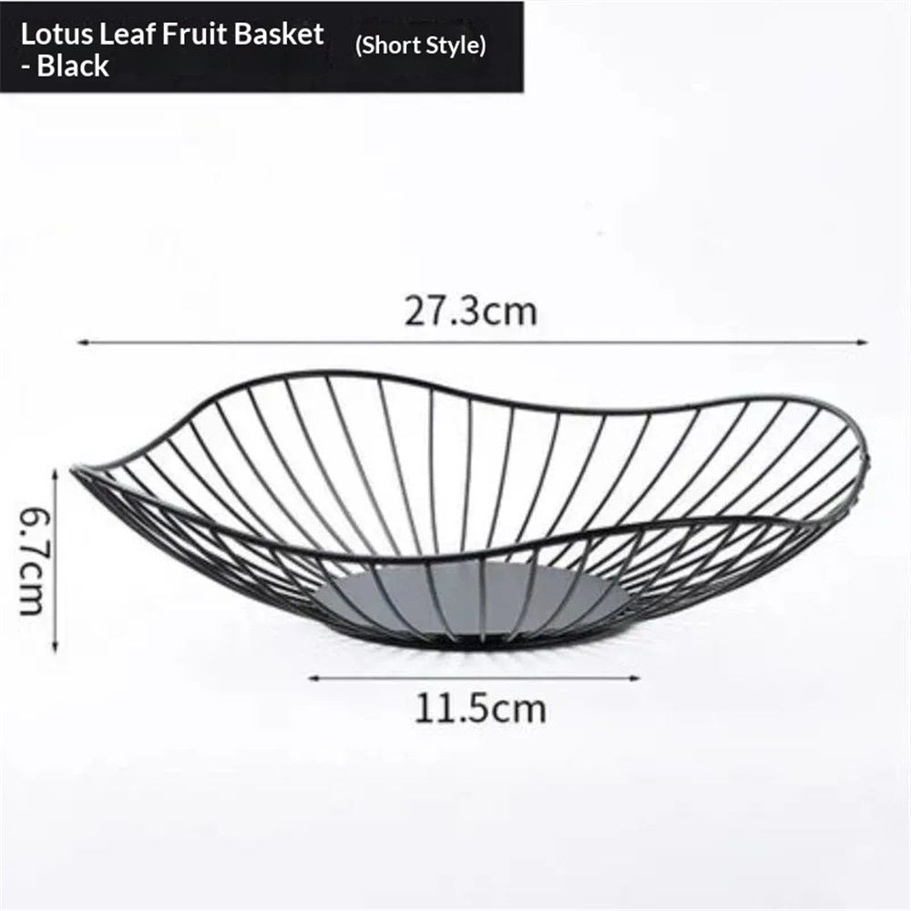 Iron Fruit Basket - Black Fruit Bowl for Kitchen Counter - Wire Storage Basket for Vegetable Snack Candy - Square Fruit Holder for Countertop - 10.7 Inches (Square)