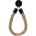 2 pack Rope Toilet Paper Holder - Self Adhesive, No Drill Required, Black, Stainless Steel and Cotton Rope