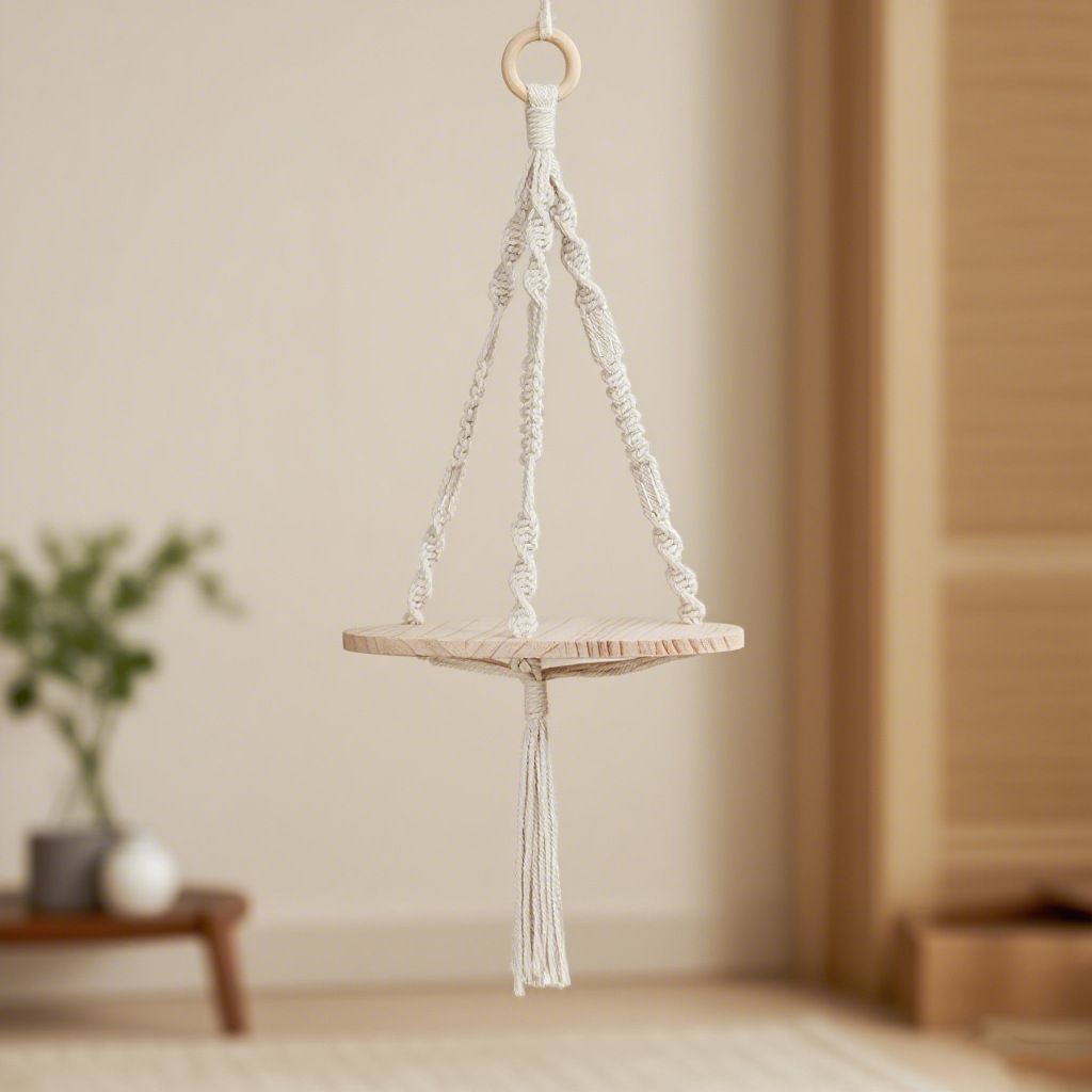 Hanging Shelf Plant Holder - Indoor Outdoor Hanging Planter Shelf Pot Holder for Morden Boho Home Decor