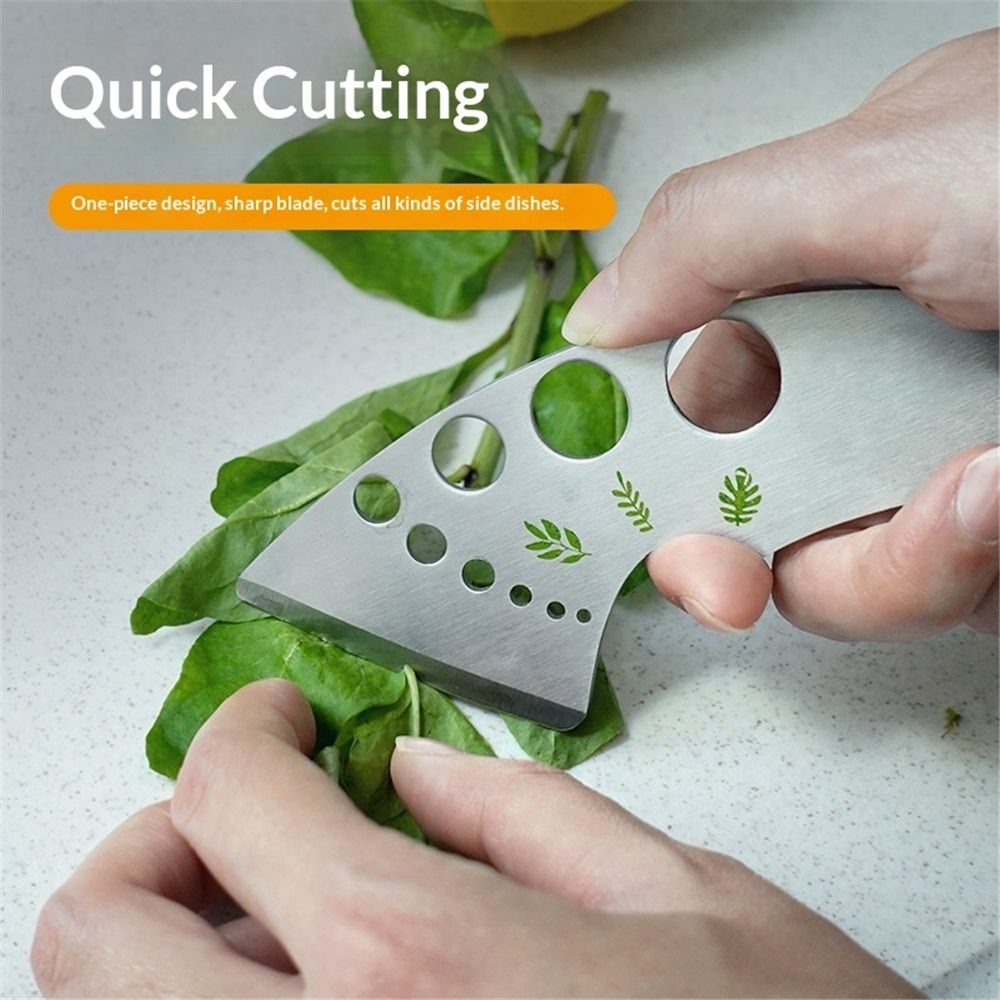 2 pack Stainless Steel Herb Leaf Stripper with Multi-Size Holes & Precision Blade - Kitchen Essentials for Parsley, Cilantro and Leafy Greens