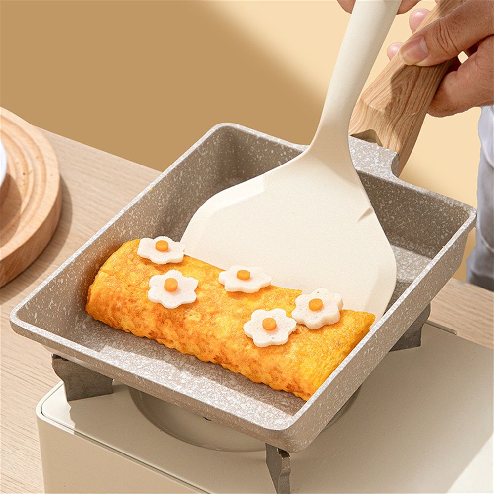2 pack Spatula，Nonstick Pancake Shovel，Silicone Omelette Spatulas for Egg, Cookie, Omelette, Fish, Burgers (White)
