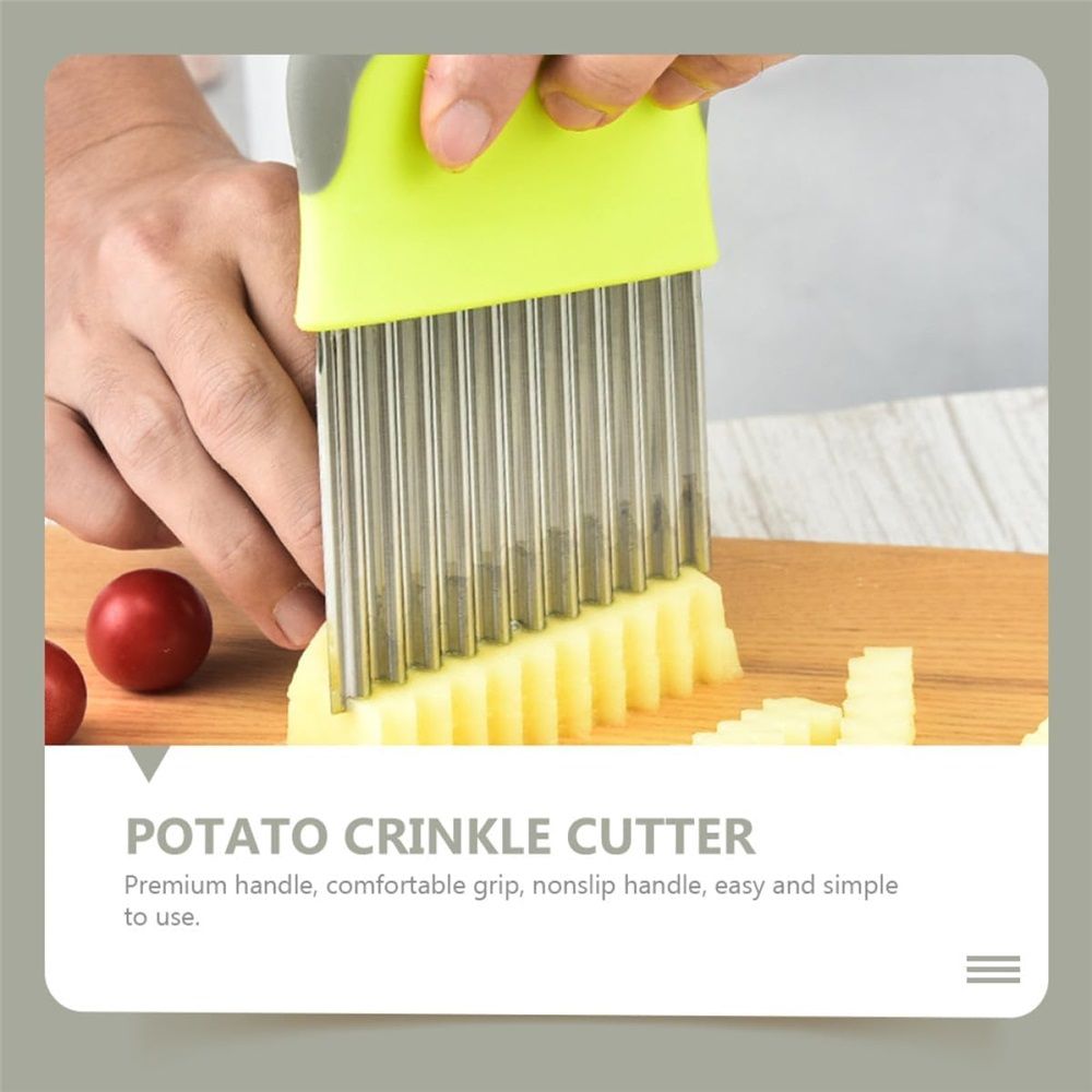2 pack Crinkle Cutter for Veggies Potato Cutter for Fries, Stainless Steel Blade, Potato Slicer French Fry Crinkle Cutter, Crinkle Chopper Wavy Cutting Tool for Potatoes Carrots Cucumbers