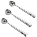 4 Pack of Coffee Scoops, stainless steel measuring scoop, with coffee bag clip, suitable for ground coffee, espresso beans, milk powder, protein powder