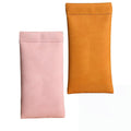 2 Pack Squeeze Top Sunglass Pouch - Portable Sunglass Organizer Pouch Bags Soft PU Leather Glasses for Women Men, Glasses Cases Soft, Portable Leather Sunglasses Bag