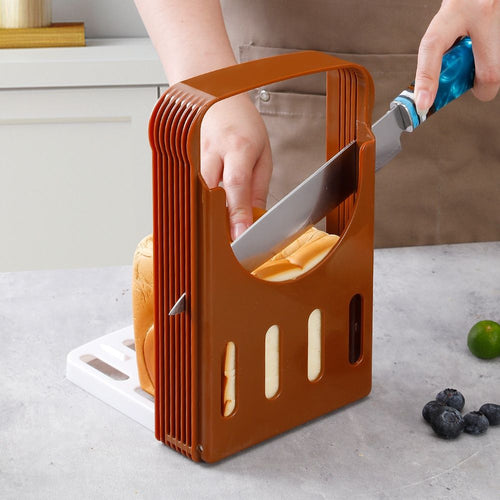 2 pack Bread Slicer for Homemade Bread Thickness Bread Cutting Guide Plastic Foldable Compact Sandwich Loaf Slicer
