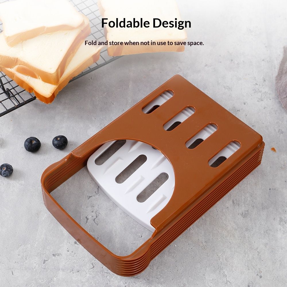 2 pack Bread Slicer for Homemade Bread Thickness Bread Cutting Guide Plastic Foldable Compact Sandwich Loaf Slicer