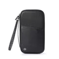 Travel Passport Holder, Large Family Passport Walle for Men Women RFID Passport Cover Lightweight Portable Document Organizer with Wrist Strap (Black)