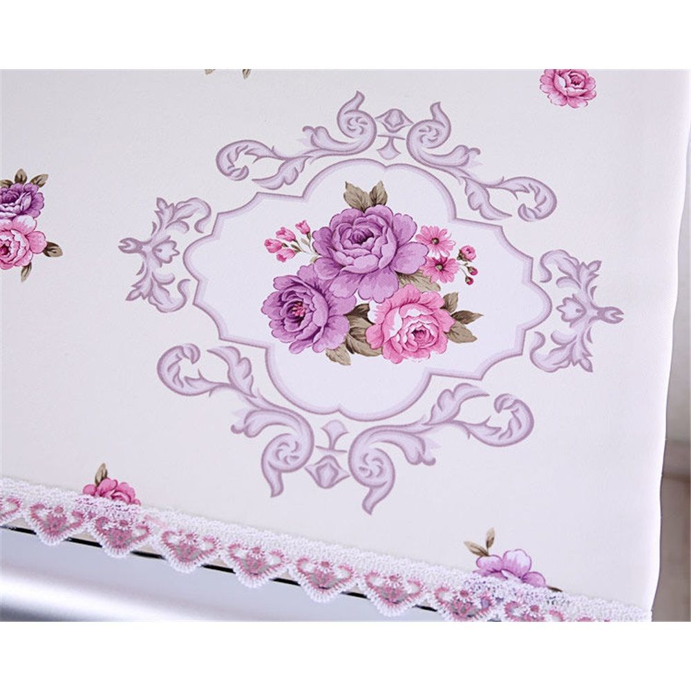 Fridge Dust Cover Washer And Dryer Top Refrigerator Dust Proof Cover with Storage Pockets 55*140cm - Purple