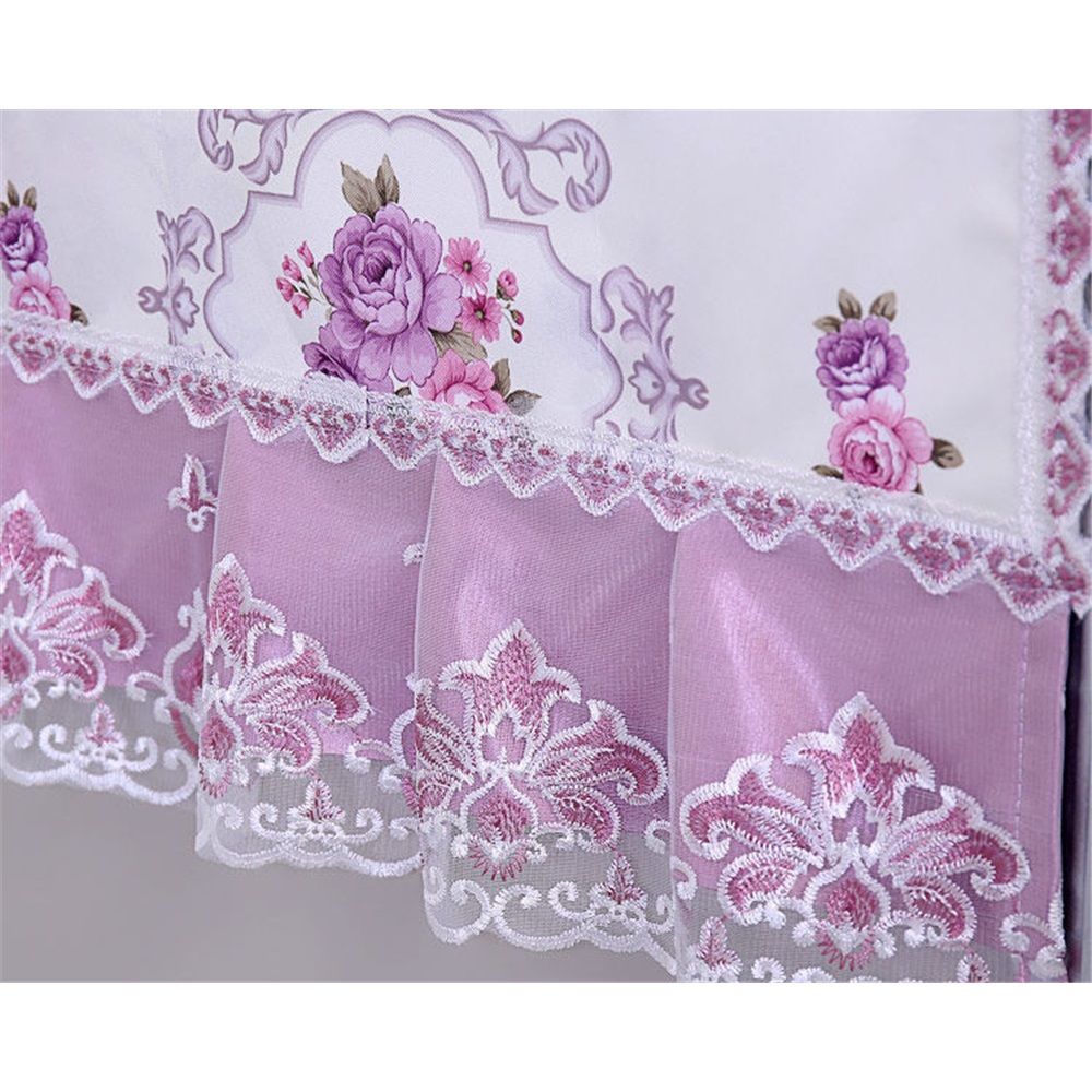 Fridge Dust Cover Washer And Dryer Top Refrigerator Dust Proof Cover with Storage Pockets 55*140cm - Purple
