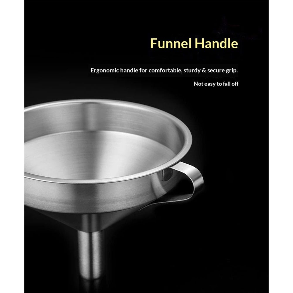 304 Stainless Steel Kitchen Funnel with Filter Strainer Wine Funnel Filter Transferring Liquid,Dry Powder Ingredients