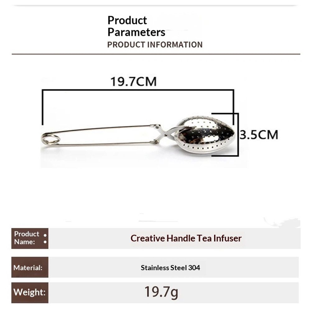 2 Pcs Brewing Spoons Hand Clip Design Tea Strainers Encrypted Filter Holes Tea Filter Tong for Loose Leaf Tea and Mulling Spices