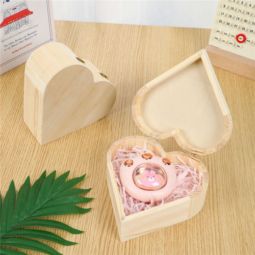 2 pack Heart-Shaped Unfinished Wooden Box Natural Pine Wood DIY Craft Wooden Boxes with Lid for Storage Crafts