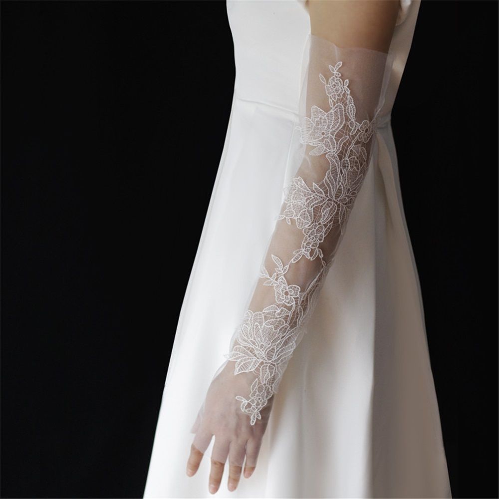 Women's Lace Fingerless Gloves Bridal Elbow Length Long Gloves Opera Evening Wedding Tea Party Prom Cosplay