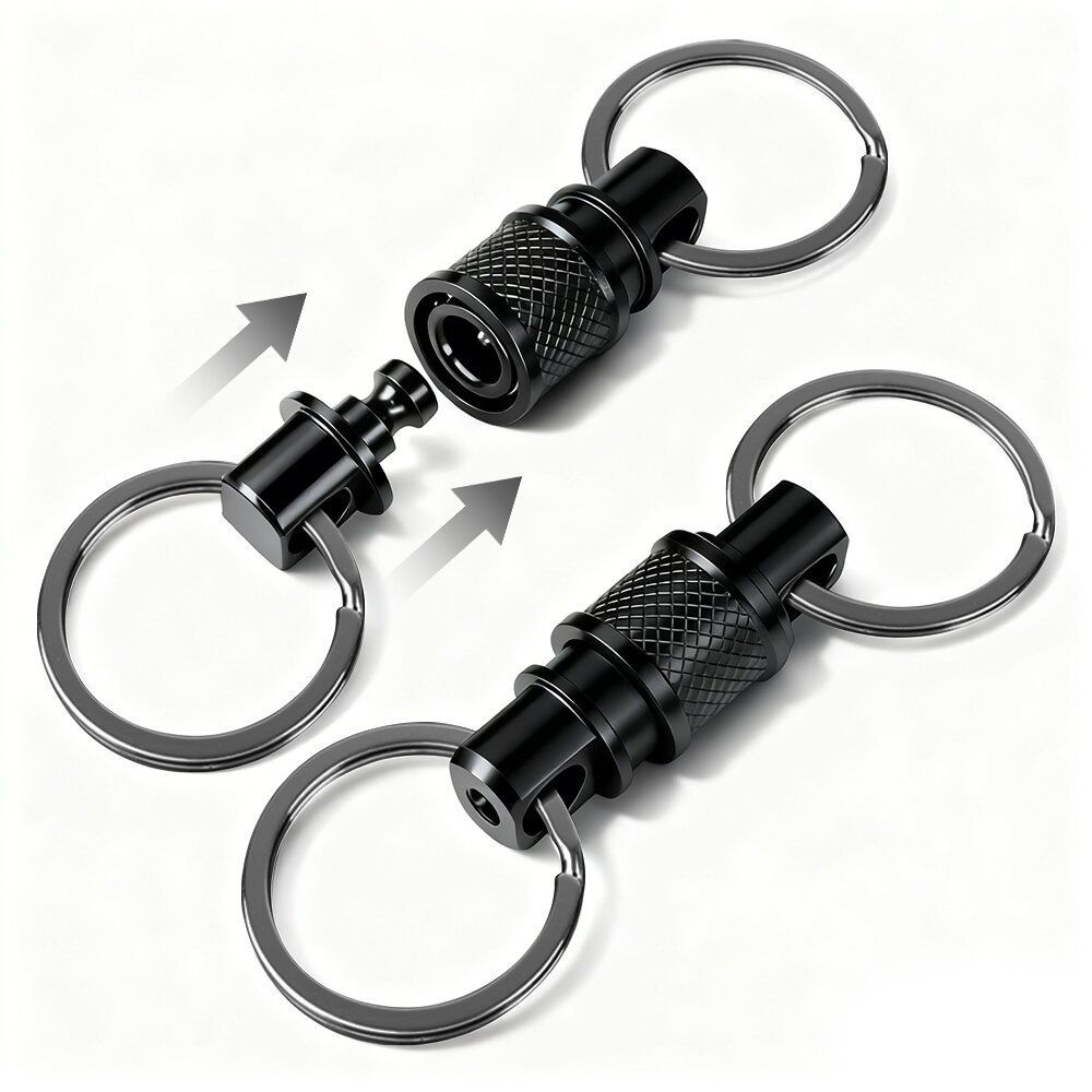 Quick Release Keychain, Carabiner Keychain Key Rings, Detachable Pull Apart Double-End Swivel Key Chain Linker