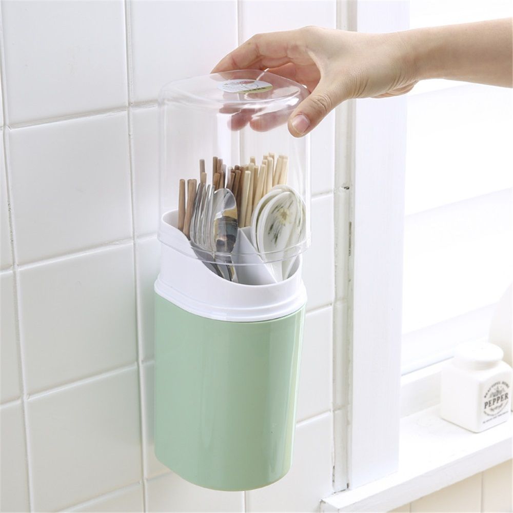 Tall Electric Toothbrush Holder with Cover, Bathroom Caddy Fits Adults Electric Toothbrushes, Toothpaste, Wall Mount or Countertop Organizer with Removable Dividers, 4 Slots (Green,only the box)