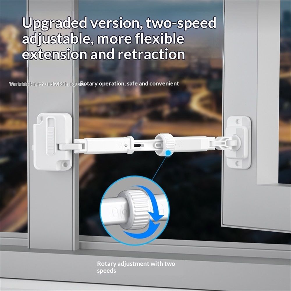 2x Child Proof Window Restrictor Adjustable Baby Safety Lock White