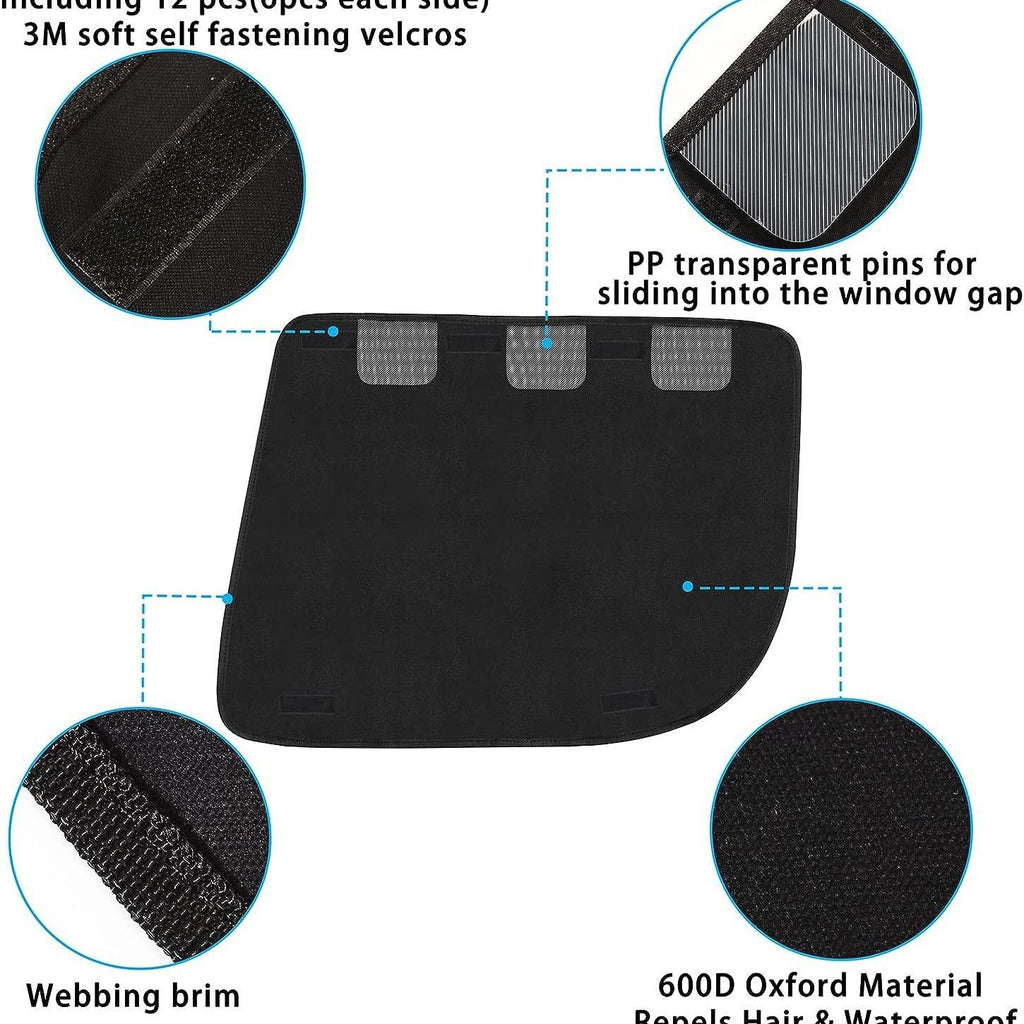 A pair Dog Car Door Protector, Anti-Scratch Car Door Cover from Dog Scratching, Durable Pet Window Guard for Vehicle Truck SUV Universal Fit Machine Washable, black