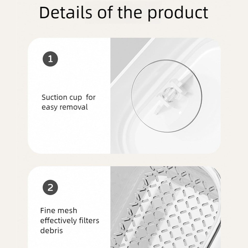 White self-designed Sink Drain Basket, Detachable Kitchen Food Residue Filter Strainer Holder for Leftovers Tea Leaves Waste Water Draining Rack