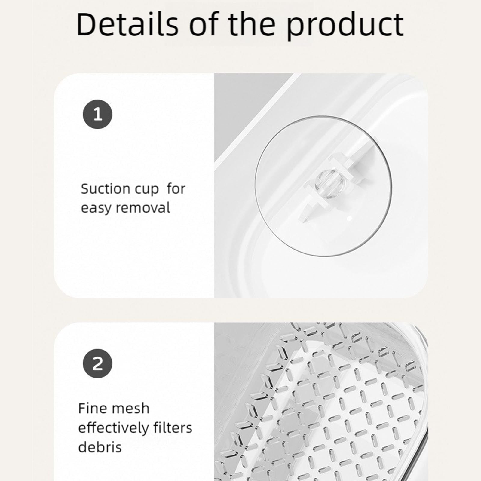 Rose Red self-designed Sink Drain Basket, Detachable Kitchen Food Residue Filter Strainer Holder for Leftovers Tea Leaves Waste Water Draining Rack