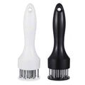 White – 21 Needles Food-Grade Stainless Steel Meat Tenderizer, Household Manual Steak Tenderising Tool, Meat Piercing Breaker for BBQ Beef, Pork & Chicken