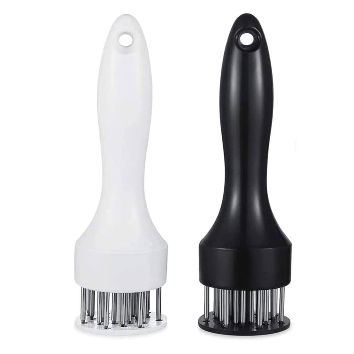White – 21 Needles Food-Grade Stainless Steel Meat Tenderizer, Household Manual Steak Tenderising Tool, Meat Piercing Breaker for BBQ Beef, Pork & Chicken