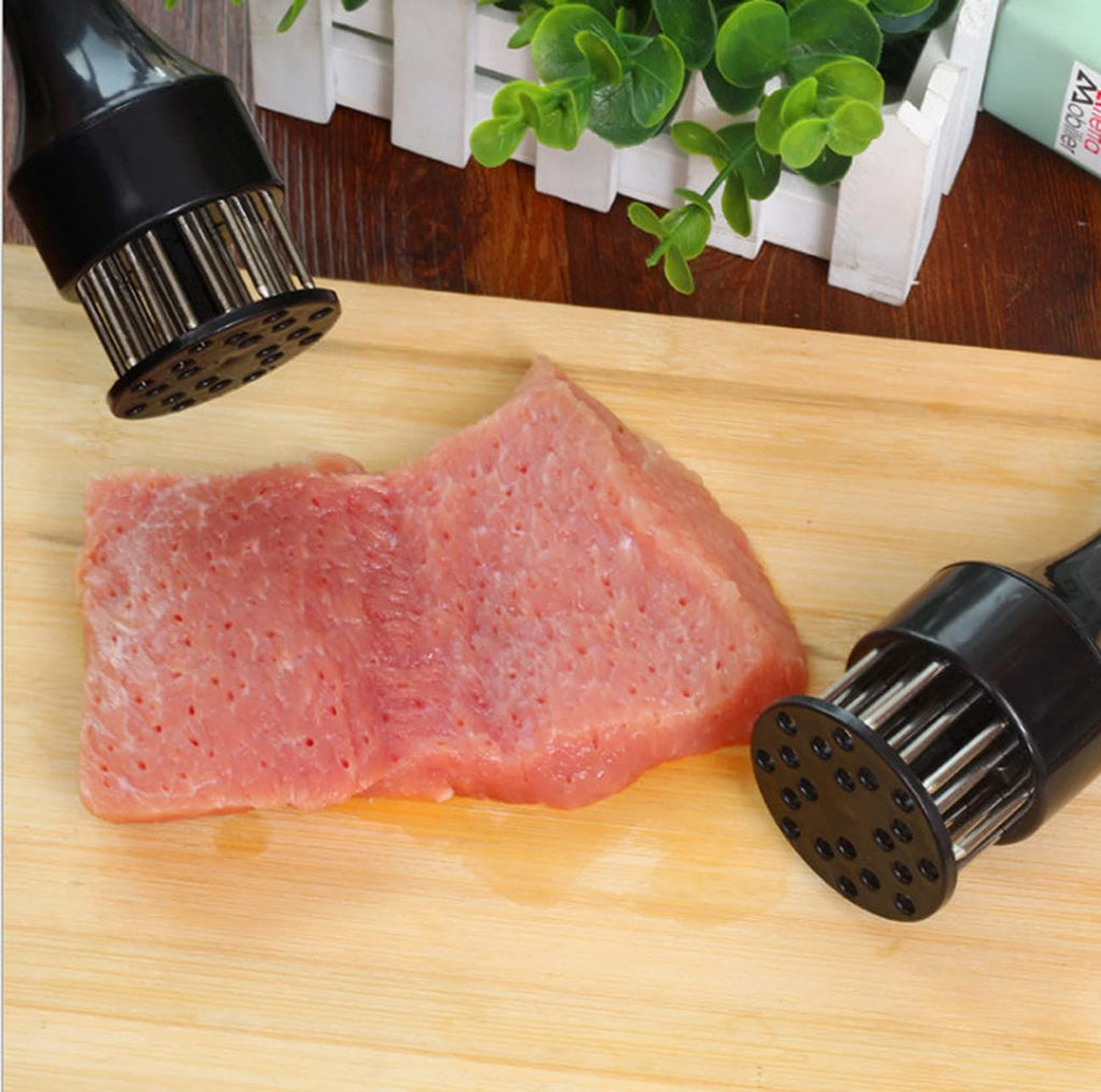White – 21 Needles Food-Grade Stainless Steel Meat Tenderizer, Household Manual Steak Tenderising Tool, Meat Piercing Breaker for BBQ Beef, Pork & Chicken