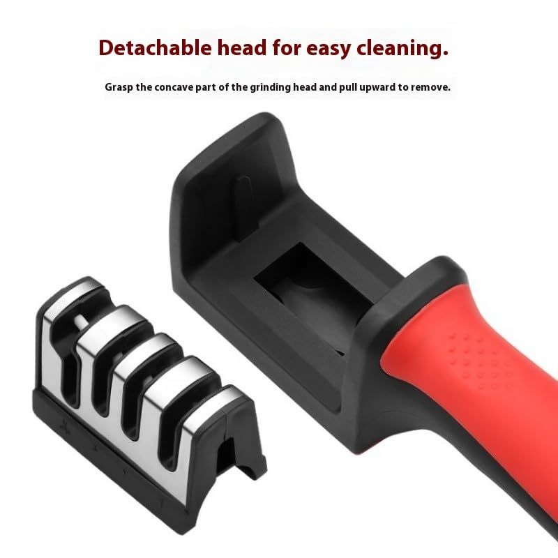 Four sections Handheld Diamond Knife Sharpener, Multifunctional Quick Sharpening Stone for Household Kitchen, Fast Blade Edge Restoration Tool