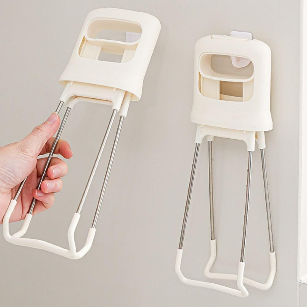 Extra Large white high-quality Heat Resistant Bowl Clip, Wide Angle Non-Slip Hot Dish Gripper Tongs for Kitchen Steamer Cooking