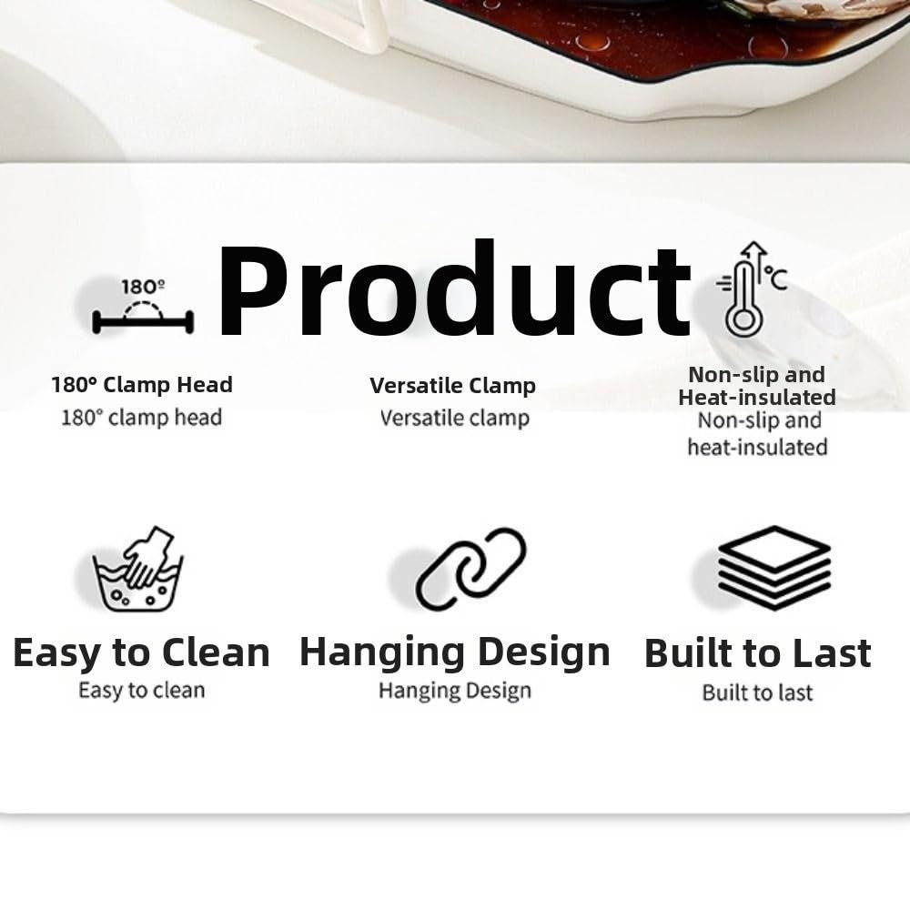 Extra Large white high-quality Heat Resistant Bowl Clip, Wide Angle Non-Slip Hot Dish Gripper Tongs for Kitchen Steamer Cooking