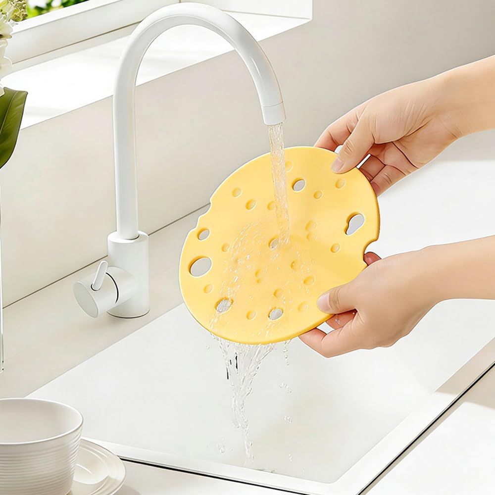 6‑Pack light‑Yellow round Silicone Trivet Mat, Heat Resistant Non Slip, 6.3x6.3x0.4 Inches, Kitchen Table Protector for Bowls Plates Cups