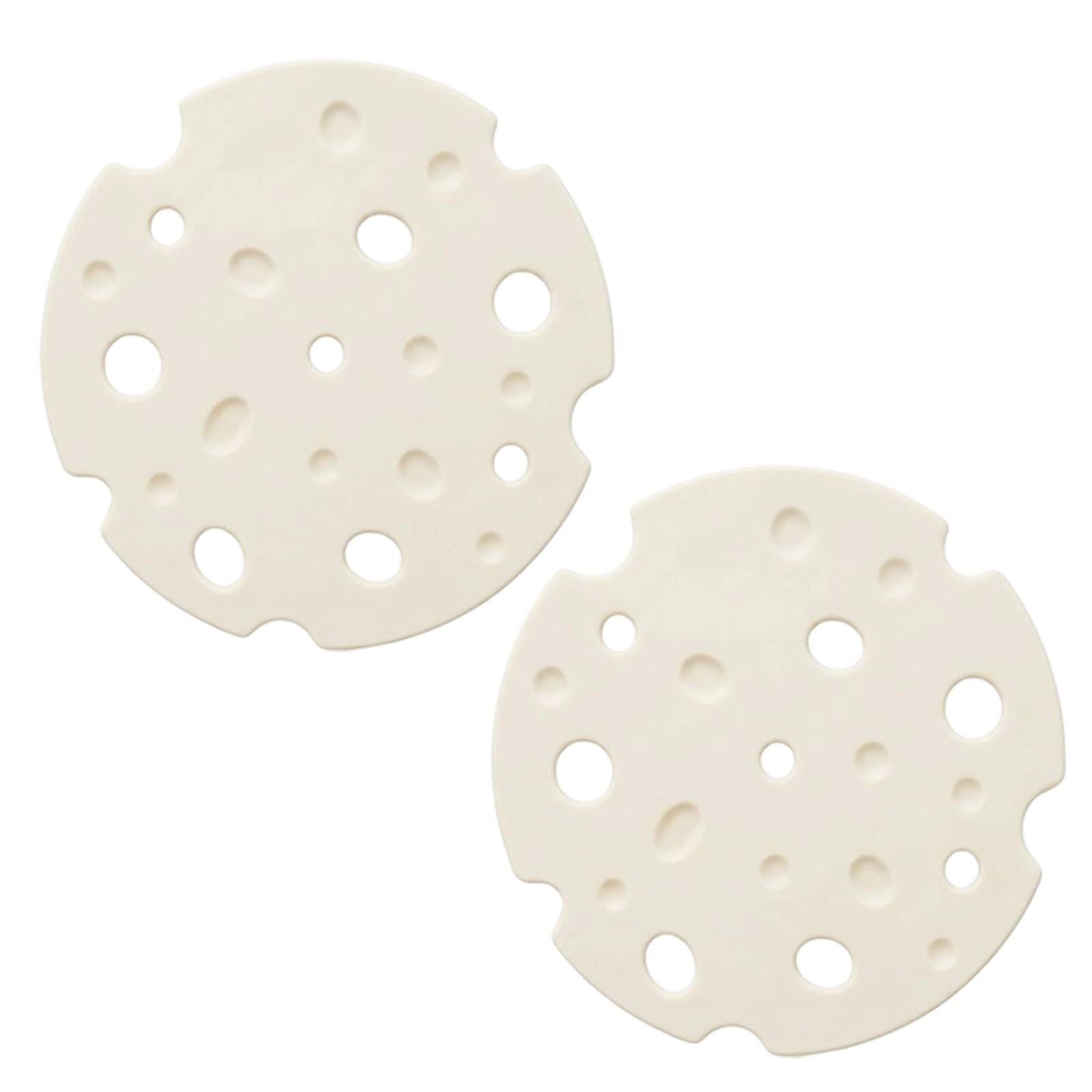 2‑Pack off white round Silicone Trivet Mat, Heat Resistant Non Slip, 6.3x6.3x0.4 Inches, Kitchen Table Protector for Bowls Plates Cups