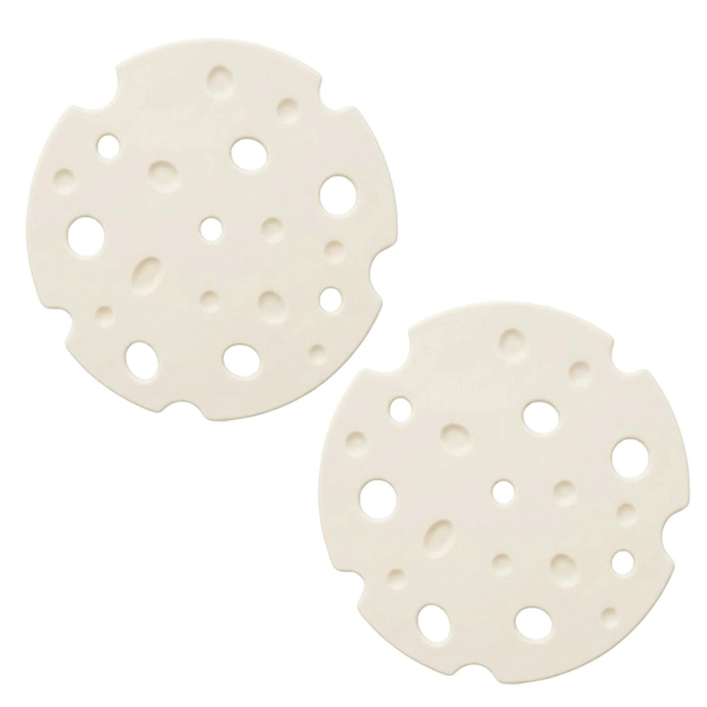 4‑Pack off white round Silicone Trivet Mat, Heat Resistant Non Slip, 6.3x6.3x0.4 Inches, Kitchen Table Protector for Bowls Plates Cups