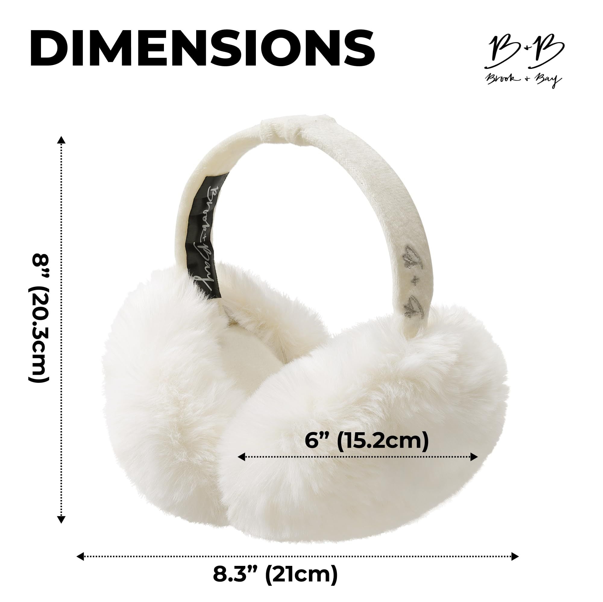 Blue fluffy Plush Winter Ear Muffs for Women, Foldable Soft Ear Warmers Windproof Thermal Earmuffs for Cold Weather Outdoor Daily Wear