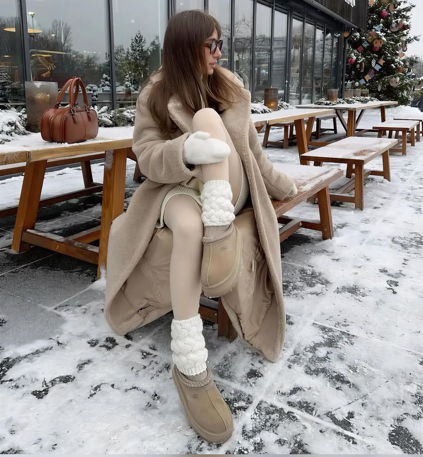 Foundation skin AU10 Women Lyocell High Waist Thermal Long Johns, Fleece Lined Slim Fit Base Layer Pants, Stretchy Warm Inner Thermal Leggings for Autumn Winter