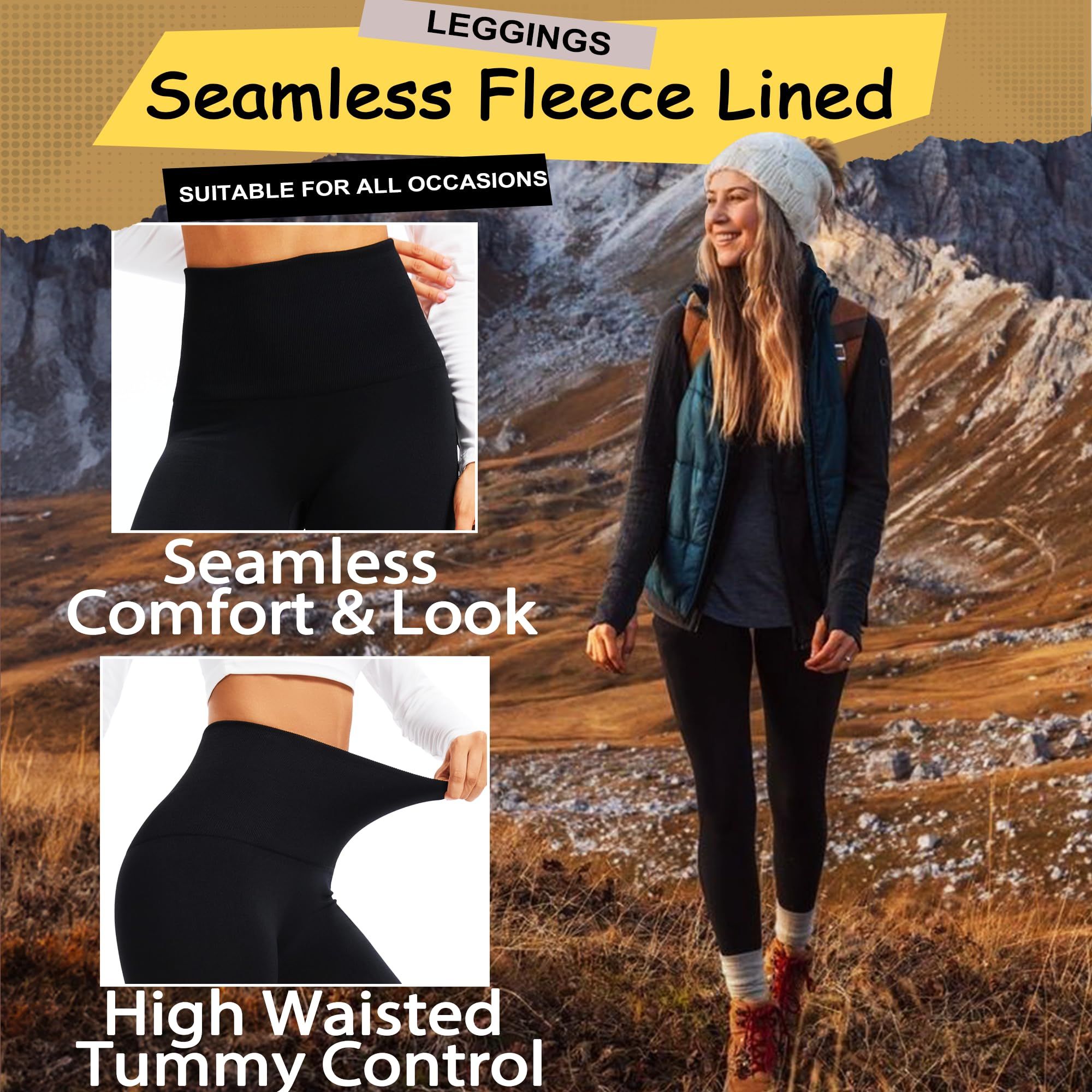gray-blue AU14 Women Lyocell High Waist Thermal Long Johns, Fleece Lined Slim Fit Base Layer Pants, Stretchy Warm Inner Thermal Leggings for Autumn Winter