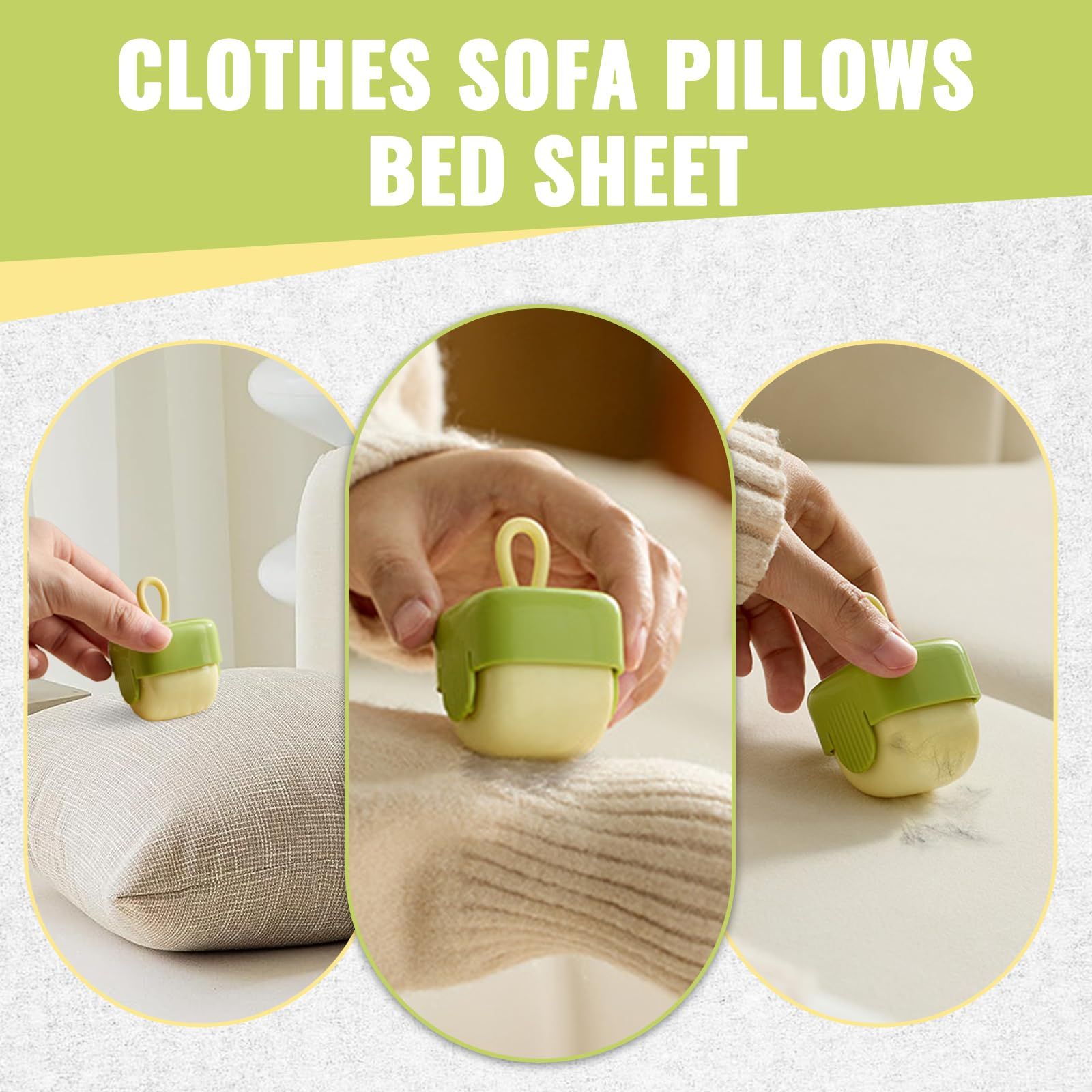 Matcha Green Portable Reusable Washable Lint Roller Strong Sticky Fluff Dust Hair Remover for Clothing & Fabric