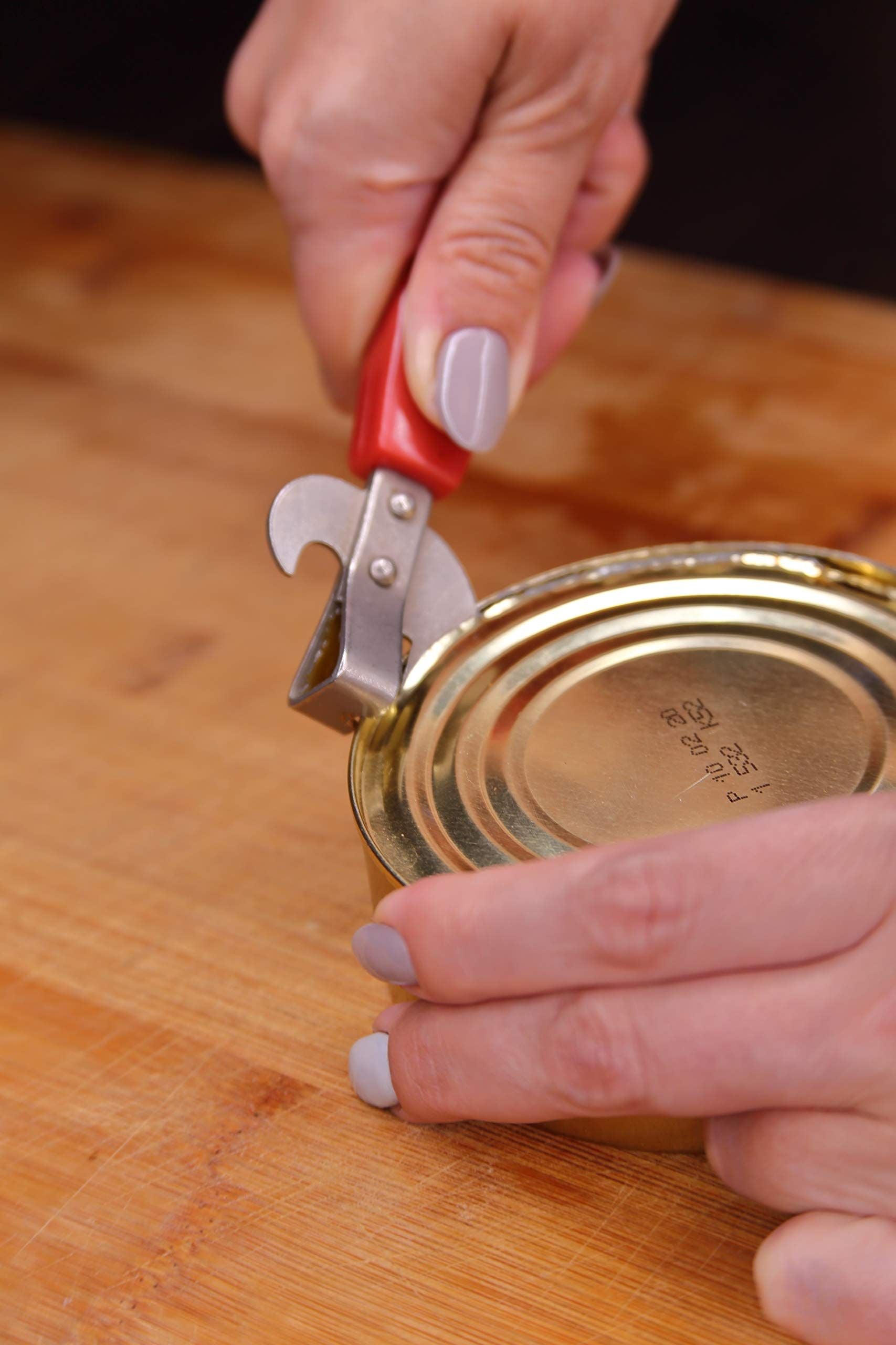 Manual Can Opener, Stainless Steel Bottle Opener Manual with Plastic Handle, Easy Open Multifunctional Side Cut Traditional Stab Can & Tin Opener for Kitchen Camping Traveling