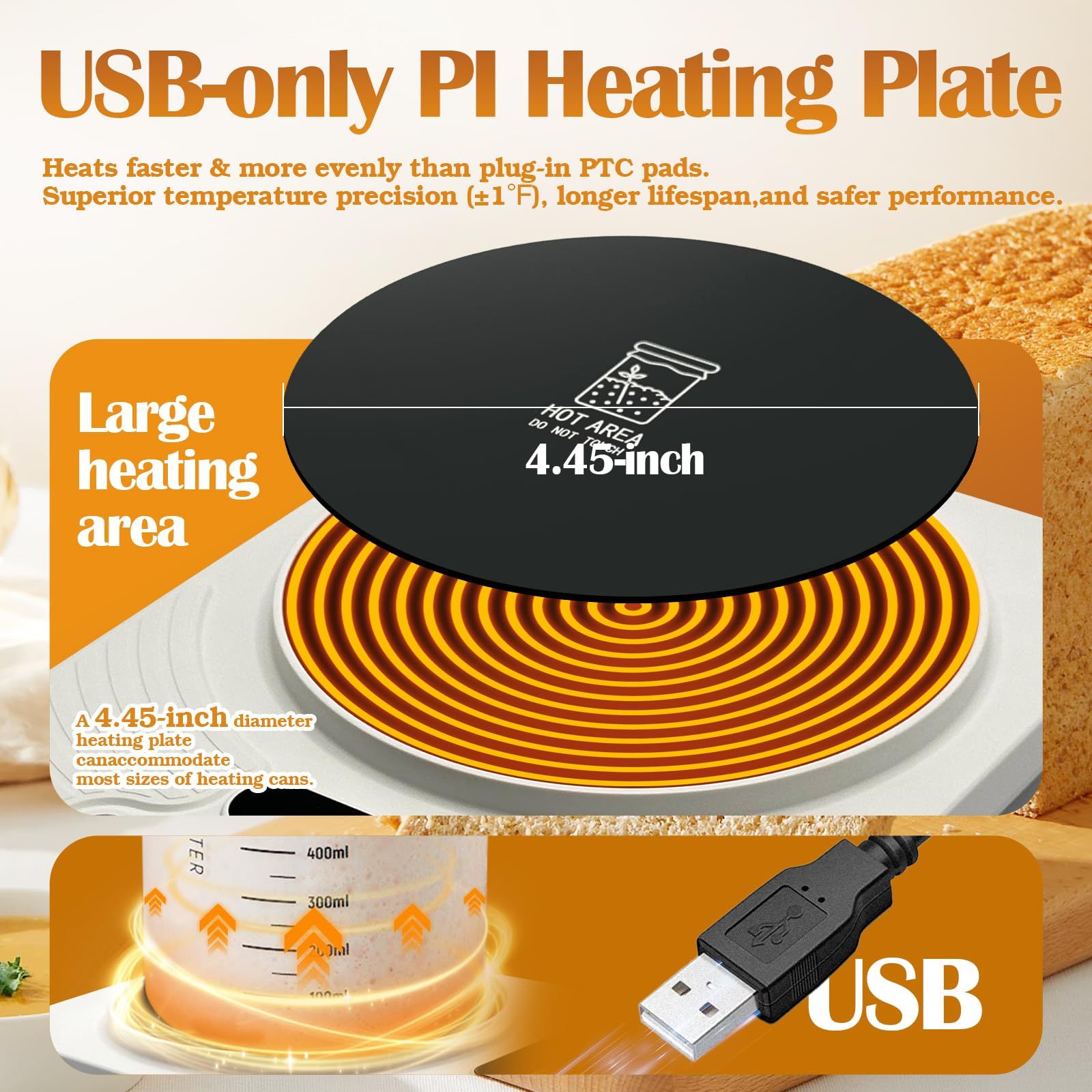 Constant Temperature Heating Coaster with Timer, Electric Mug Warmer for Milk Coffee, Auto Off Heating Pad Base, Portable Office Dorm Home Cup Warmer