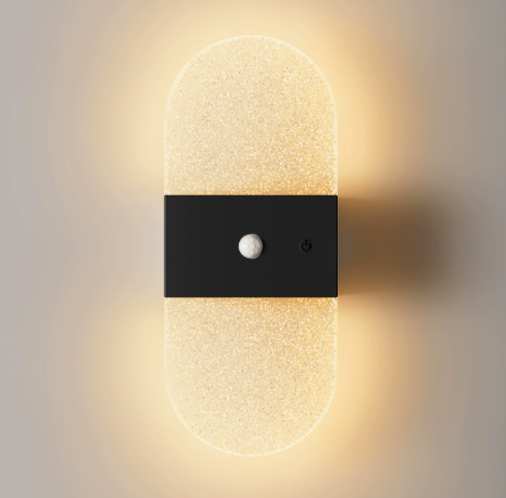 Rechargeable Motion Sensor Night Light, Wall Mounted LED Lamp with Magnetic Base, 3 Color Temperatures, 12 Hour Always-On Mode, 60 Day Sensing Mode, No Wiring Required (Black Oval)
