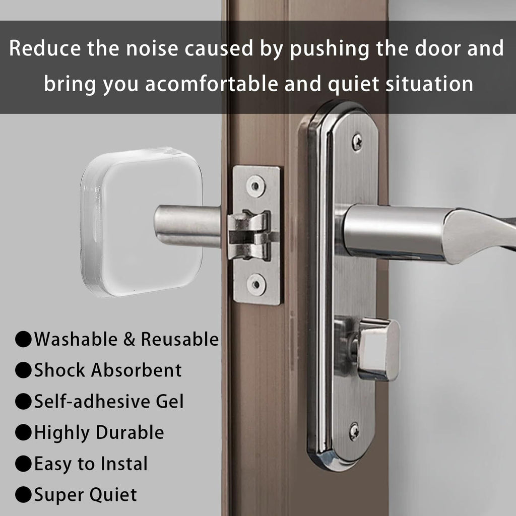 Door Stopper Wall Protector, 3 Pcs Transparent Door Knob Wall Protector Thicken Square Walls Shield Bumper Guard from Doors Knobs, Sturdy Self Adhesive, Reusable Washable for Office Home