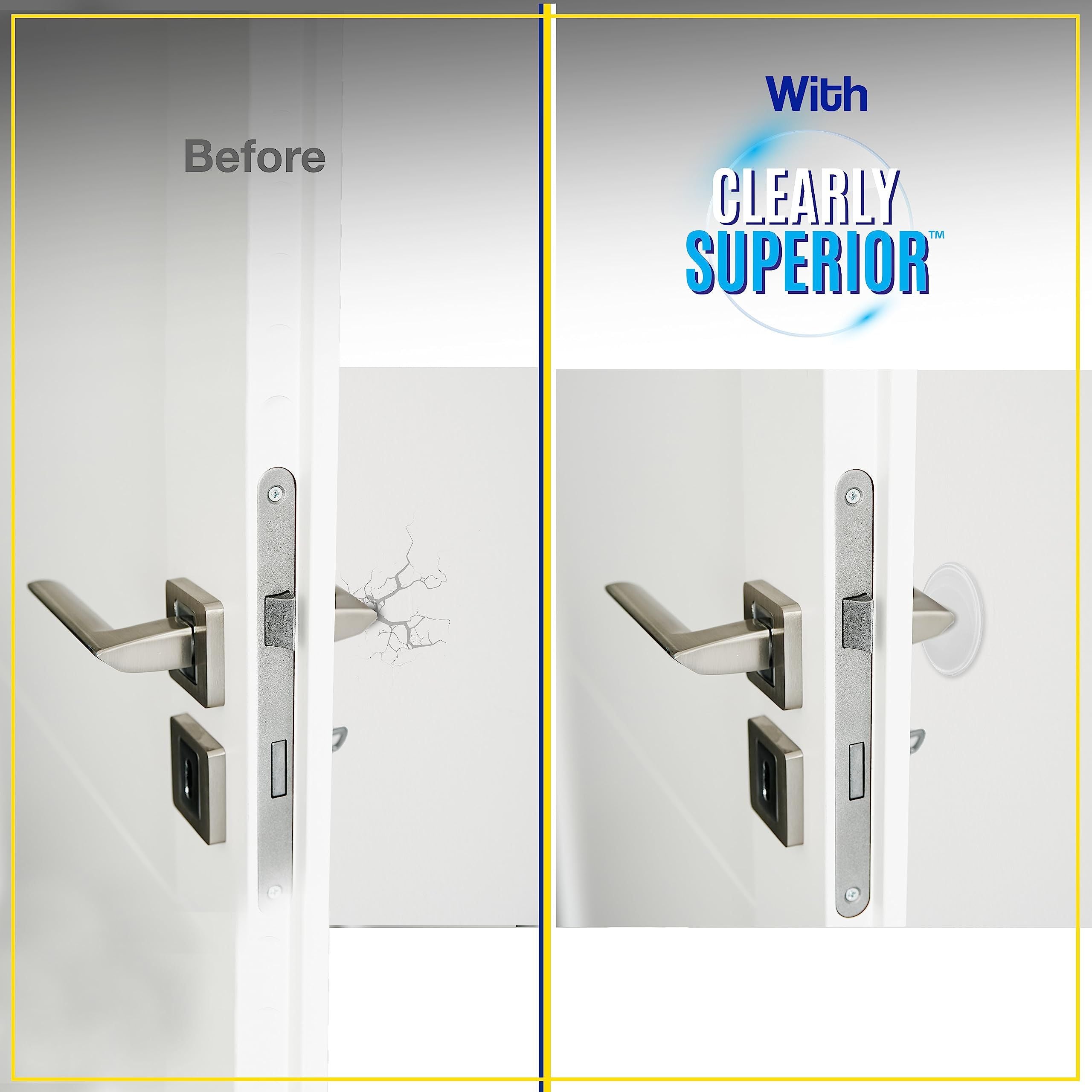 Door Stopper Wall Protector, 3 Pcs Transparent Door Knob Wall Protector Thicken Round Walls Shield Bumper Guard from Doors Knobs, Sturdy Self Adhesive, Reusable Washable for Office Home