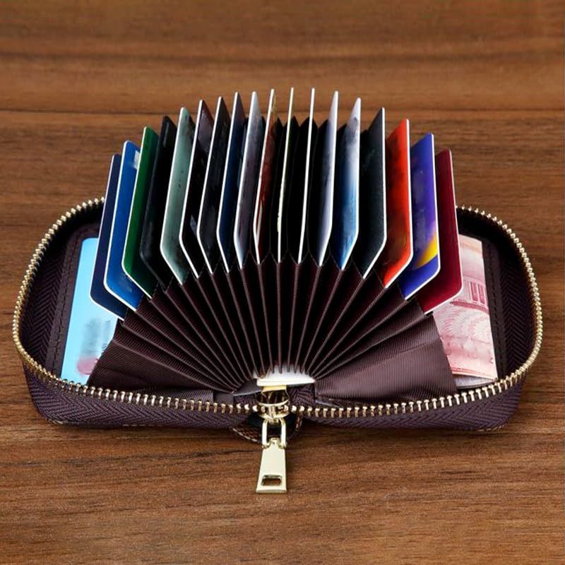 Blue Anti-Magnetic Card Wallet, Creative Multi-Slot Large Capacity Card Holder for Bank Cards, ID, Driver Licence & Business Cards