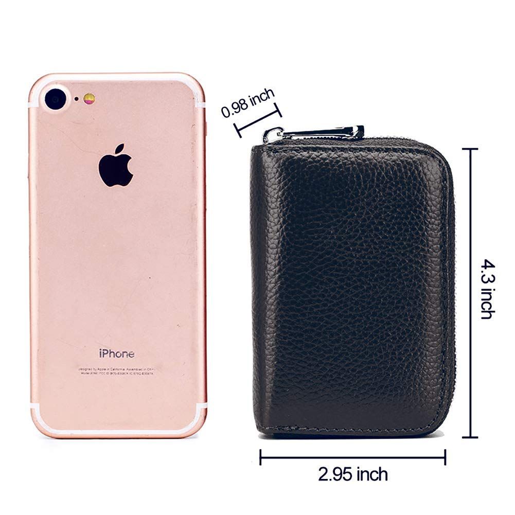 Men Women PU Leather RFID Blocking Card Wallet, Ultra Slim Portable Anti Demagnetisation Credit Card Holder, Mini Lightweight Card Case for Bank Cards ID Daily Carry