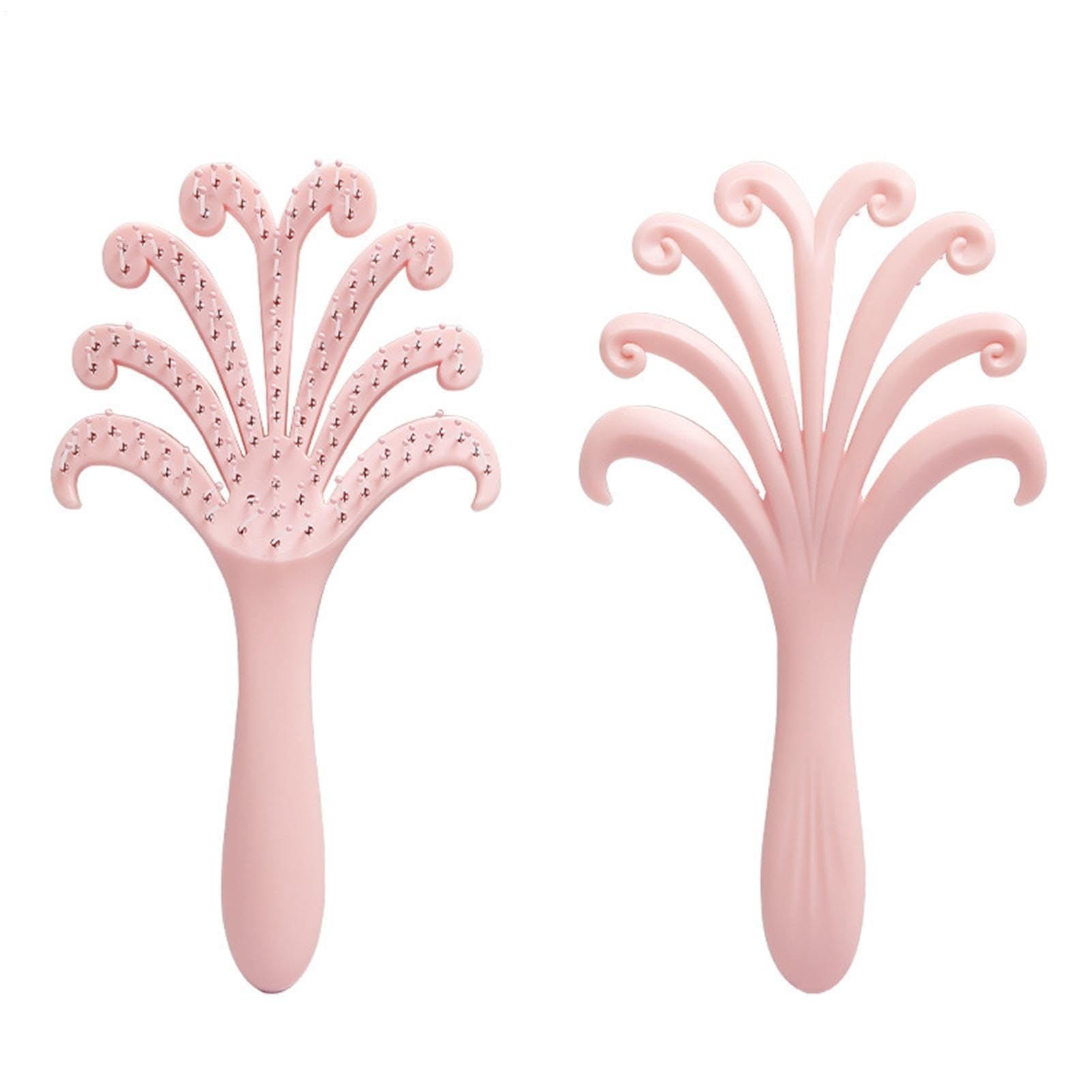 New light blue  Octopus Scalp Massage Comb, Gentle Fluffy Wide Tooth Hair Brush, Portable Wet Dry Use Detangling Hair Comb