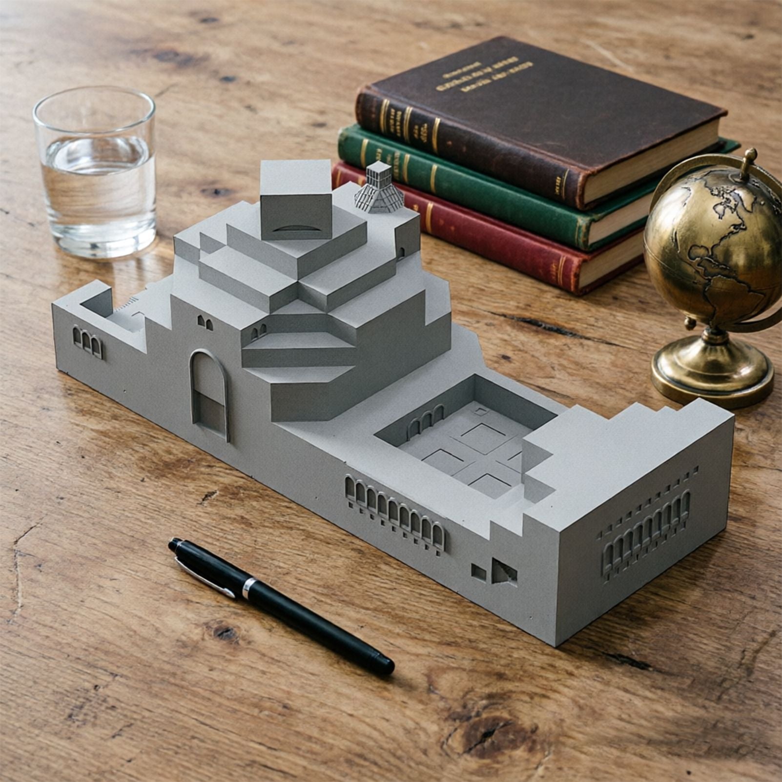 Museum of Islamic Art Doha Concrete Model Architectural Replica Sculpture & Desktop Decor（Grey）