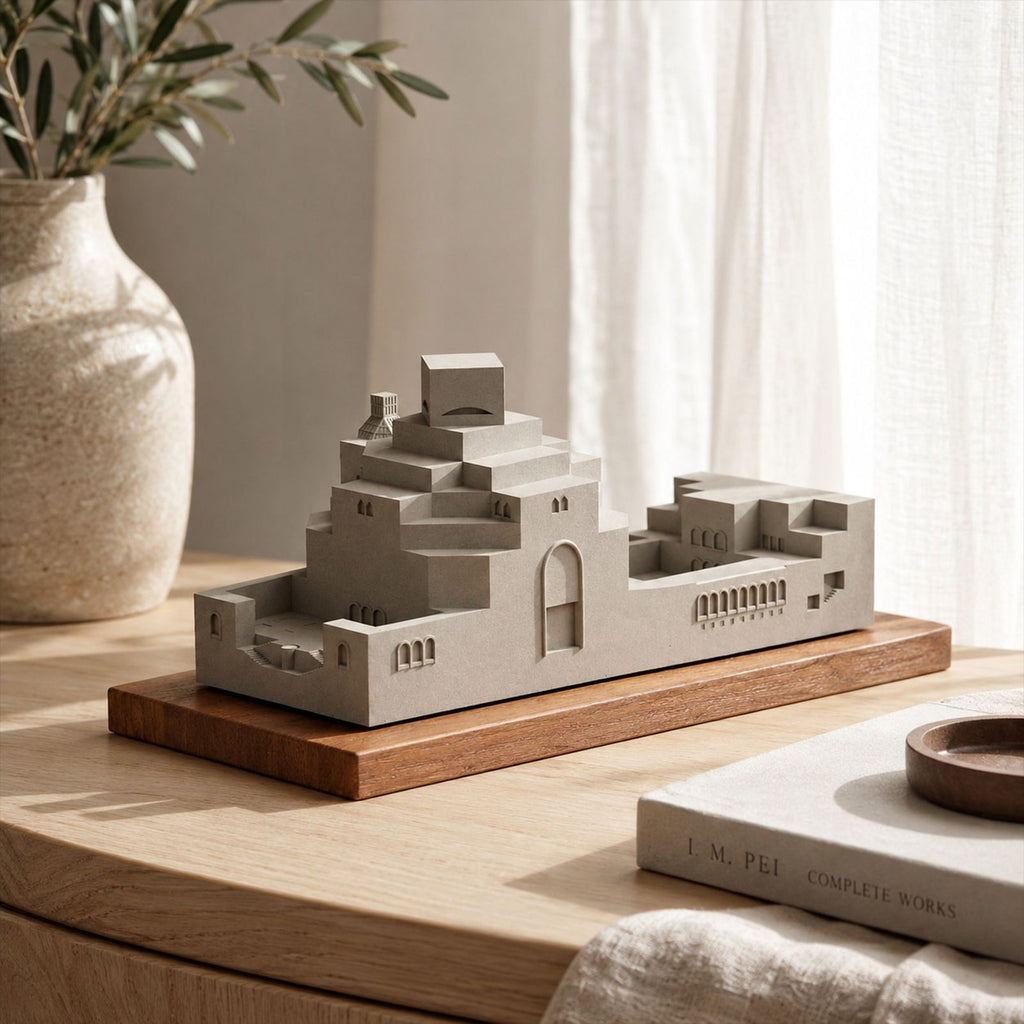 Museum of Islamic Art Doha Concrete Model Architectural Replica Sculpture & Desktop Decor（Khaki）