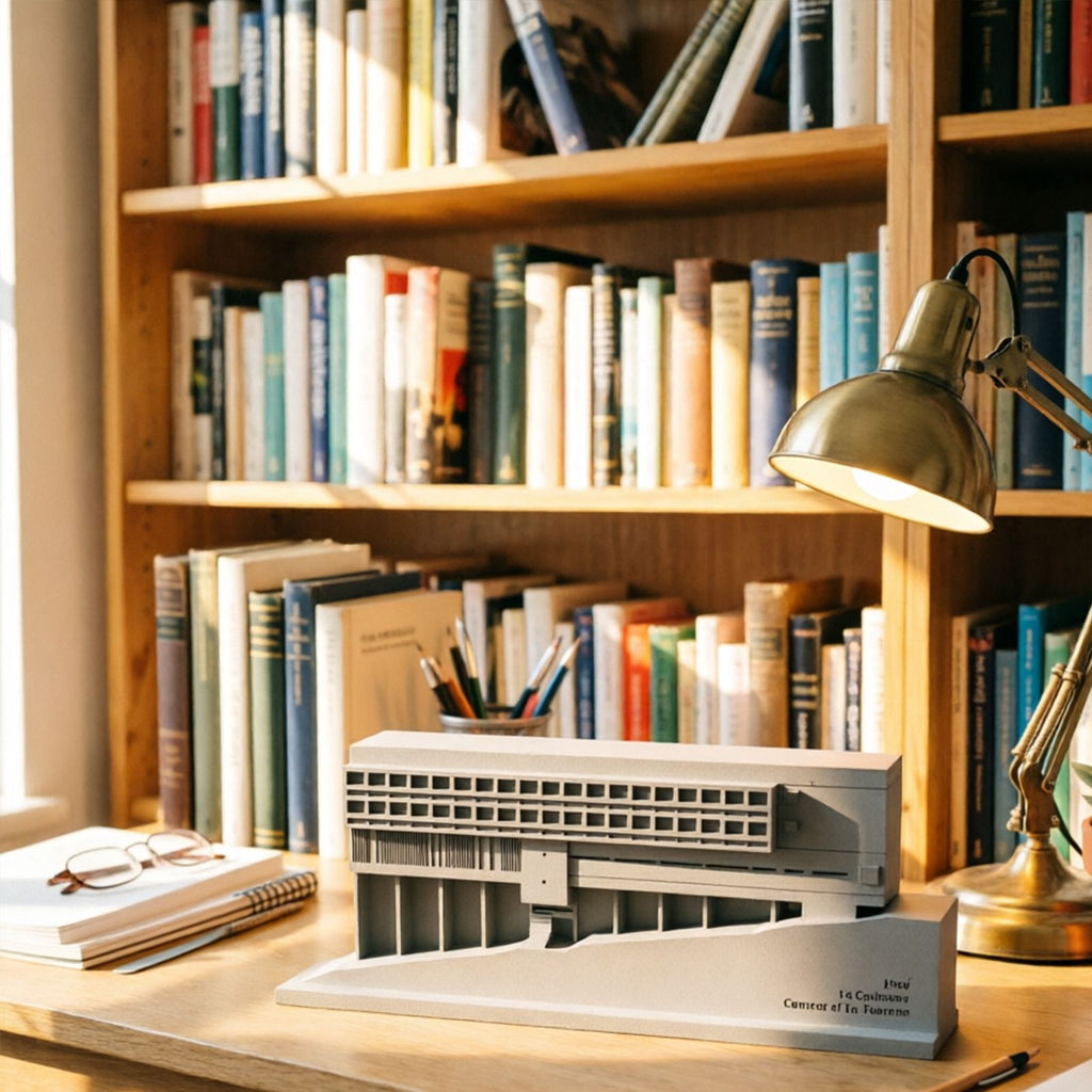 La Tourette Convent Concrete Architectural Model Modernist Masterpiece Replica for Desk Decor & Collectors（Grey）