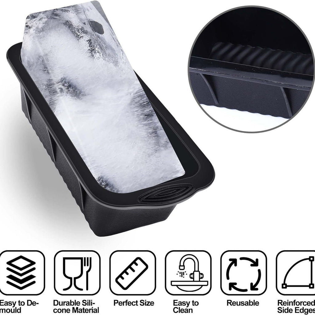 4 Pack Extra Large Ice Block Mold Black